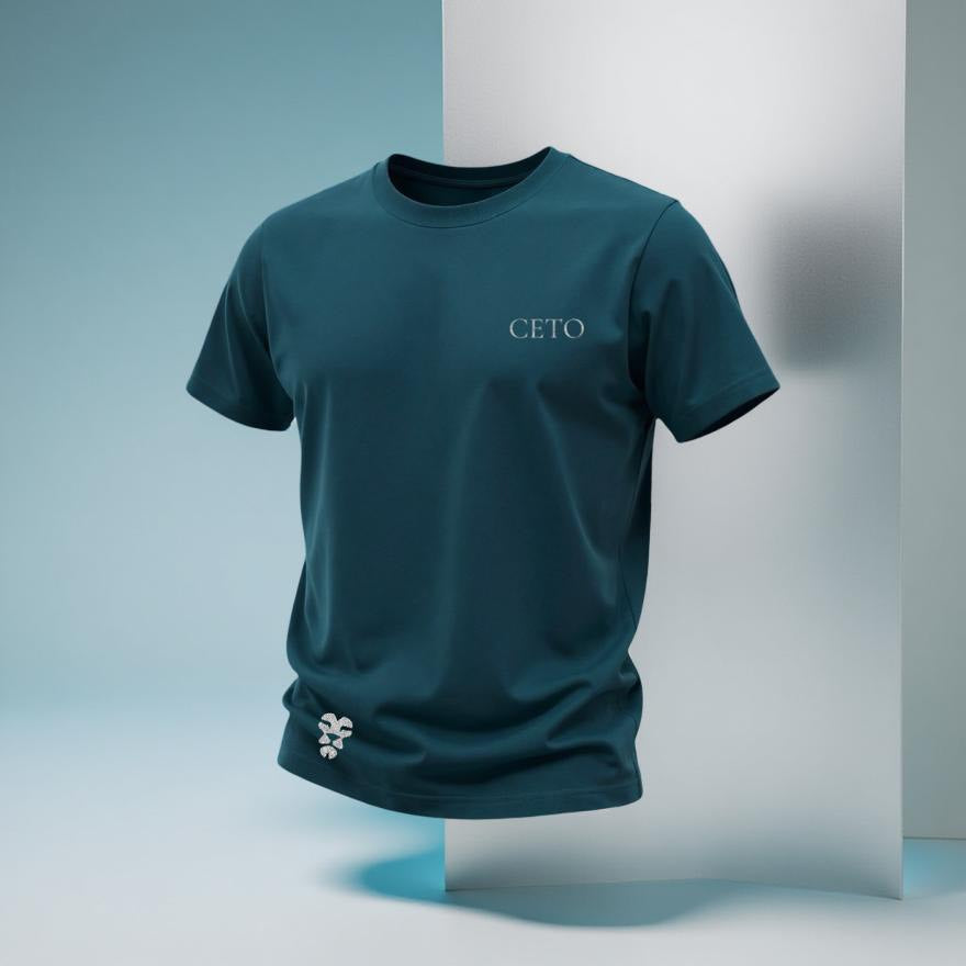 CETO Signature T-Shirt – Amalfie Teal / Silver 3D Neon Edition