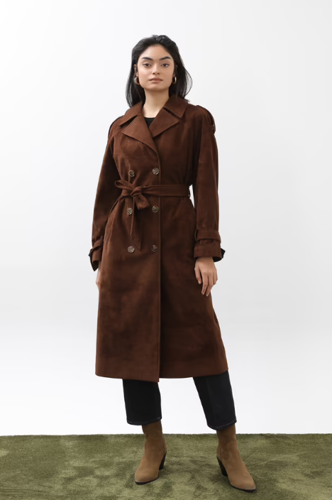 CETO “Velour Trench Coat”