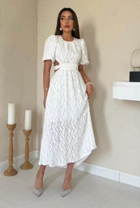 CETO “White Grace Cut-Out Dress”