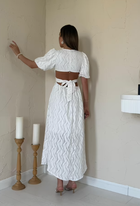 CETO “White Grace Cut-Out Dress”