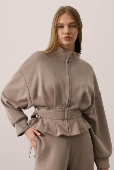 CETO “Modal Belted Zip Blouse”