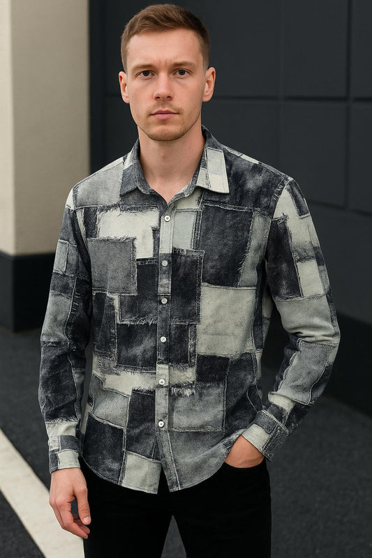 “CETO Mosaic Nomad” – Patch-Design Overshirt