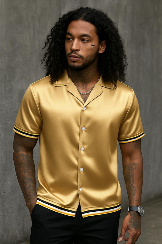 “CETO Golden League” – Satin Statement Shirt