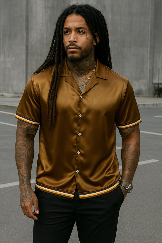 “CETO Mocha Motion” – Satin Street Shirt