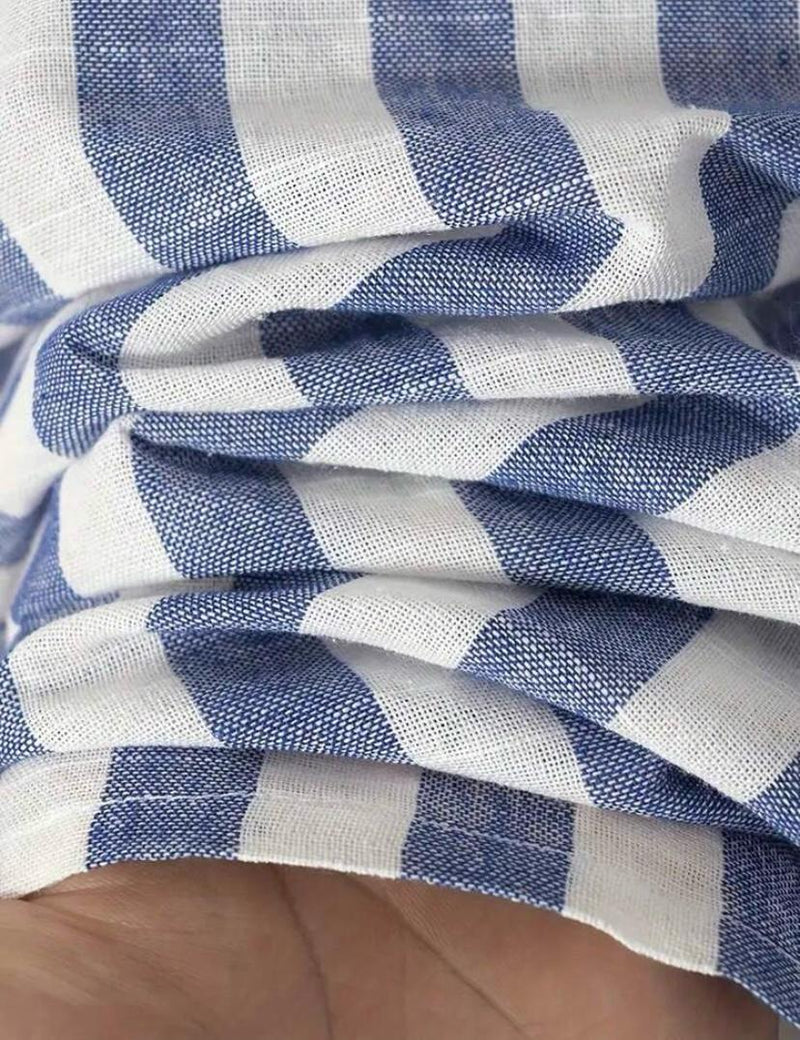Capri Stripe Linen Shirt – Blue/White