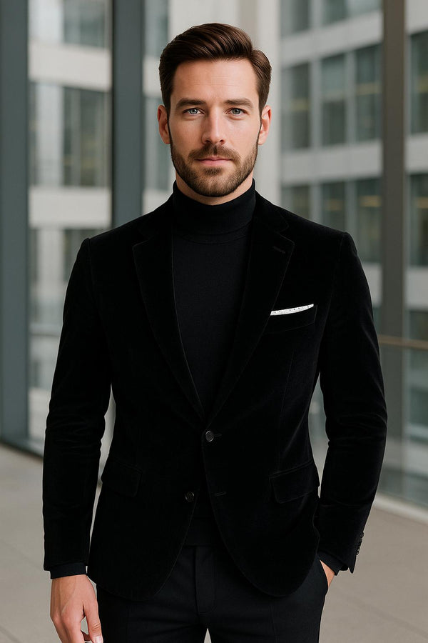 „Luciano“ – Eleganter Samtblazer mit Reverskragen