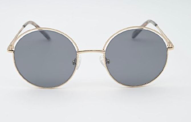 Sossa “Roundwire” – Sonnenbrille mit goldenem Metallrahmen und runden Gläsern