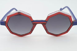 Sossa “OctaPop” – Sonnenbrille mit achteckigem Rahmen in Red/Blue und Black/Red