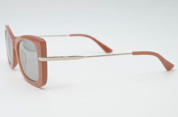 Sossa “SoftSquare” – Sonnenbrille in Nude mit filigranem Goldbügel