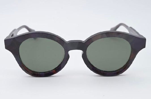 Sossa “Lunetta” – Runde Sonnenbrille in Dark Purple Marble