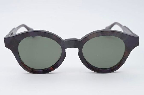 Sossa “Lunetta” – Runde Sonnenbrille in Dark Purple Marble